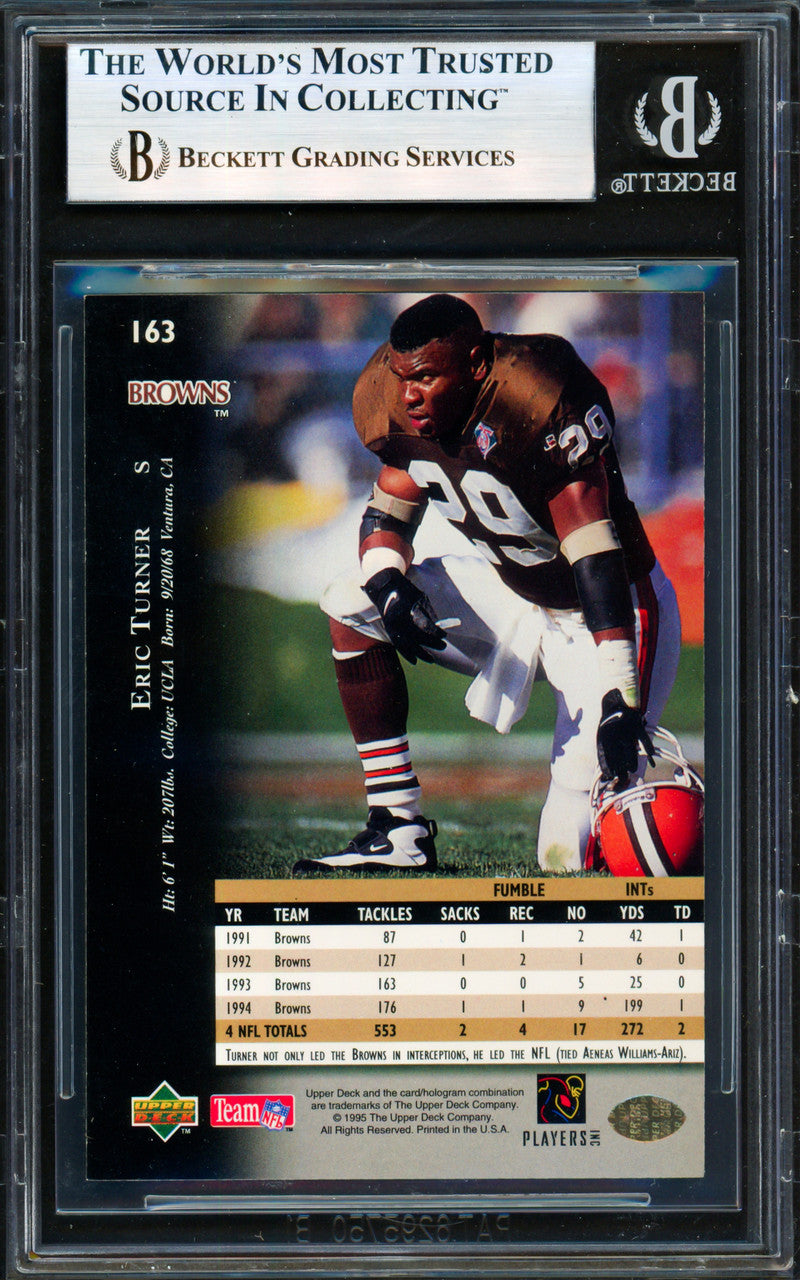 Eric Turner Autographed 1995 Upper Deck Card #163 Cleveland Browns Beckett BAS #19958679