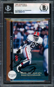 Eric Turner Autographed 1996 Upper Deck Card #213 Cleveland Browns Beckett BAS #19958701