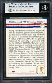 Herb Brooks Autographed 1991 Impel Card #72 1980 Team USA "Sweetness" Beckett BAS #19828372