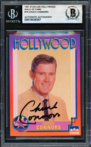 Chuck Connors Autographed 1991 Starline Card #75 Rifleman Beckett BAS #19828387