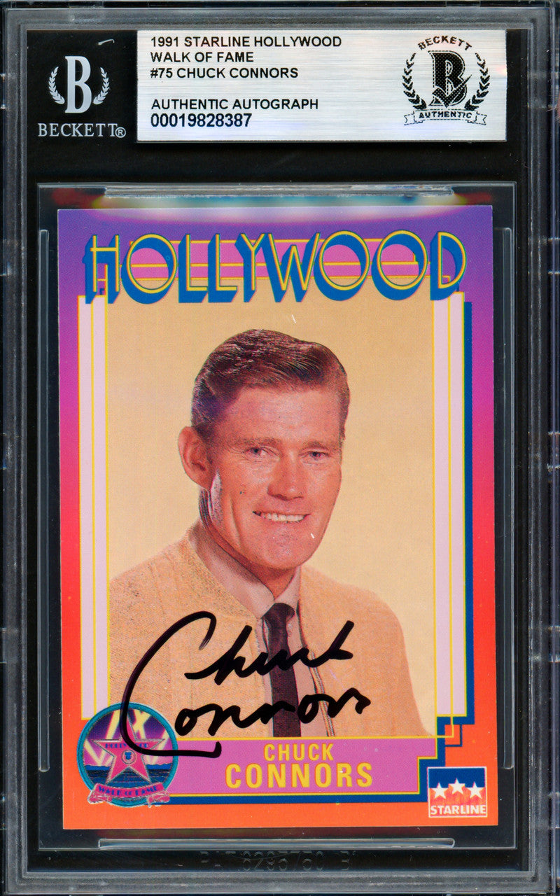 Chuck Connors Autographed 1991 Starline Card #75 Rifleman Beckett BAS #19828387