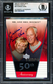 Gordie Howe Autographed 2003 Upper Deck Card #50 Detroit Red Wings Beckett BAS #19829889