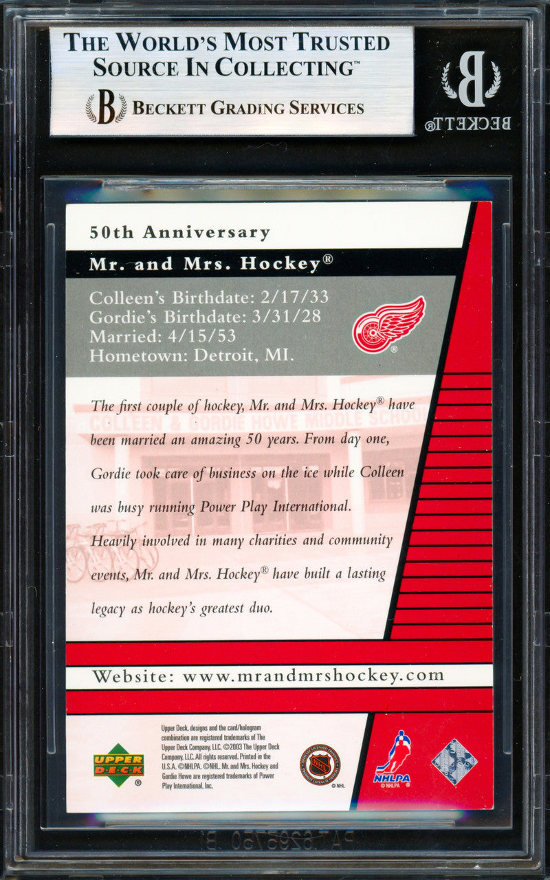 Gordie Howe Autographed 2003 Upper Deck Card #50 Detroit Red Wings Beckett BAS #19829889