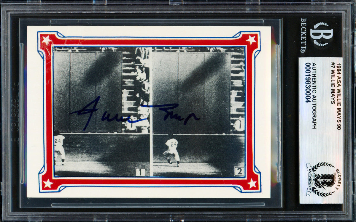 Willie Mays Autographed 1984 Renata Galasso Card San Francisco Giants The Catch Beckett BAS #19830004