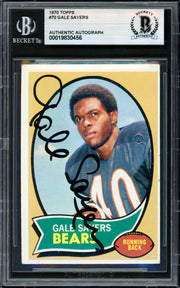 Gale Sayers Autographed 1970 Topps Card #70 Chicago Bears Beckett BAS #19830456