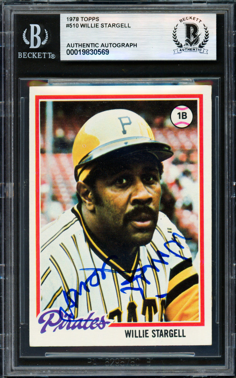 Willie Stargell Autographed 1978 Topps Card #510 Pittsburgh Pirates Beckett BAS #19830569