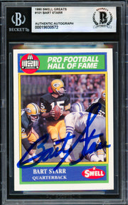 Bart Starr Autographed 1990 Swell Card #101 Green Bay Packers Beckett BAS #19830572