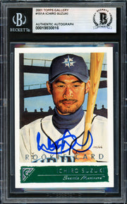 Ichiro Suzuki Autographed 2001 Topps Gallery English Rookie Card #151 Seattle Mariners Beckett BAS #19830816
