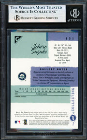 Ichiro Suzuki Autographed 2001 Topps Gallery English Rookie Card #151 Seattle Mariners Beckett BAS #19830816