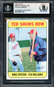 Ted Williams Autographed 1969 Topps Card #539 Washington Senators Beckett BAS #19831467