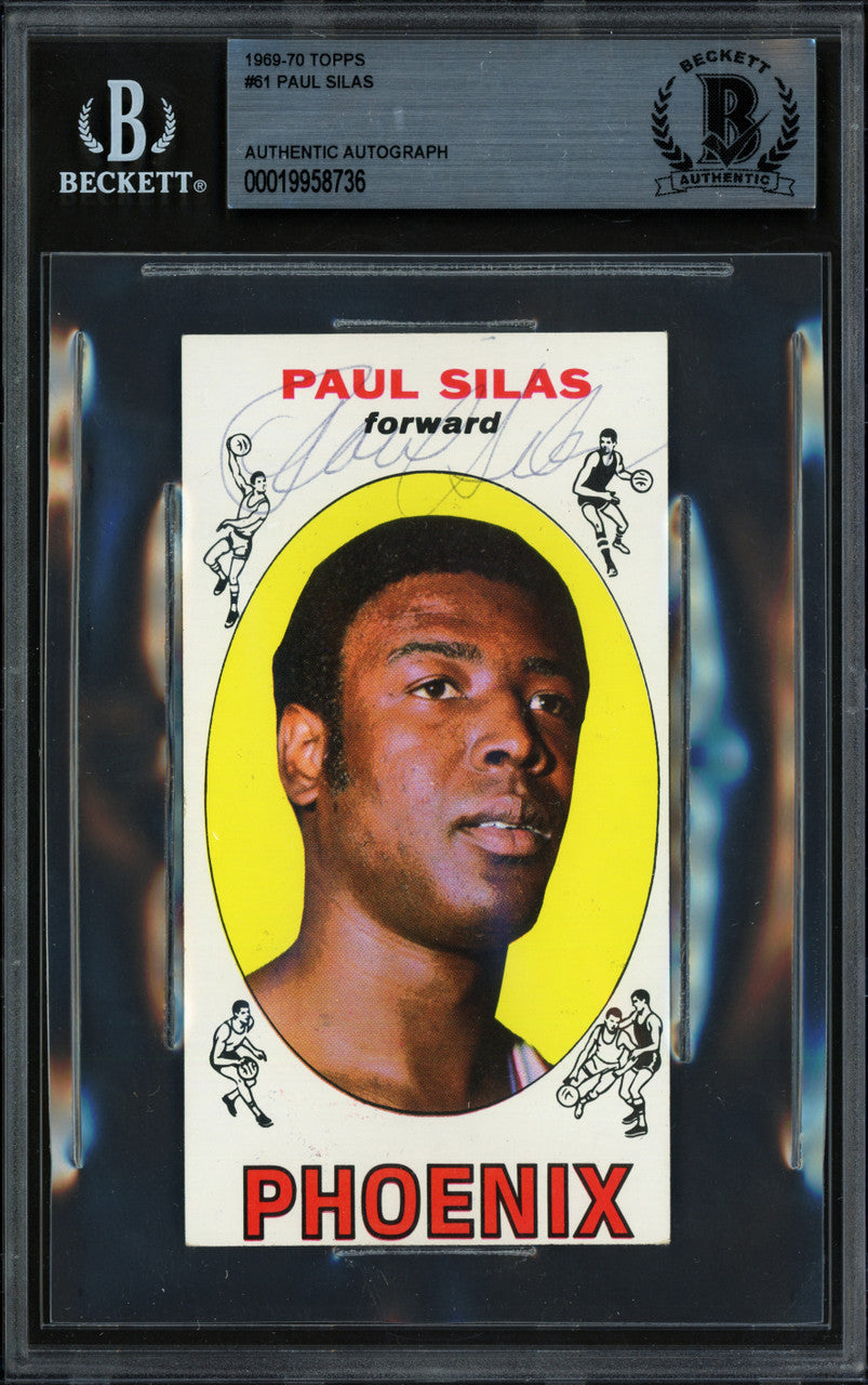 Paul Silas Autographed 1969-70 Topps Rookie Card #61 Phoenix Suns Beckett BAS #19958736