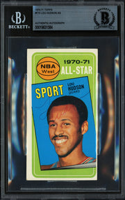 Lou Hudson Autographed 1970-71 Topps Card #115 Atlanta Hawks Beckett BAS #19831584
