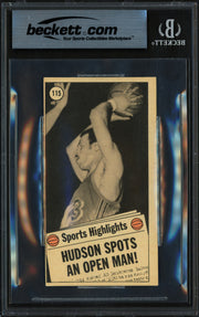 Lou Hudson Autographed 1970-71 Topps Card #115 Atlanta Hawks Beckett BAS #19831584