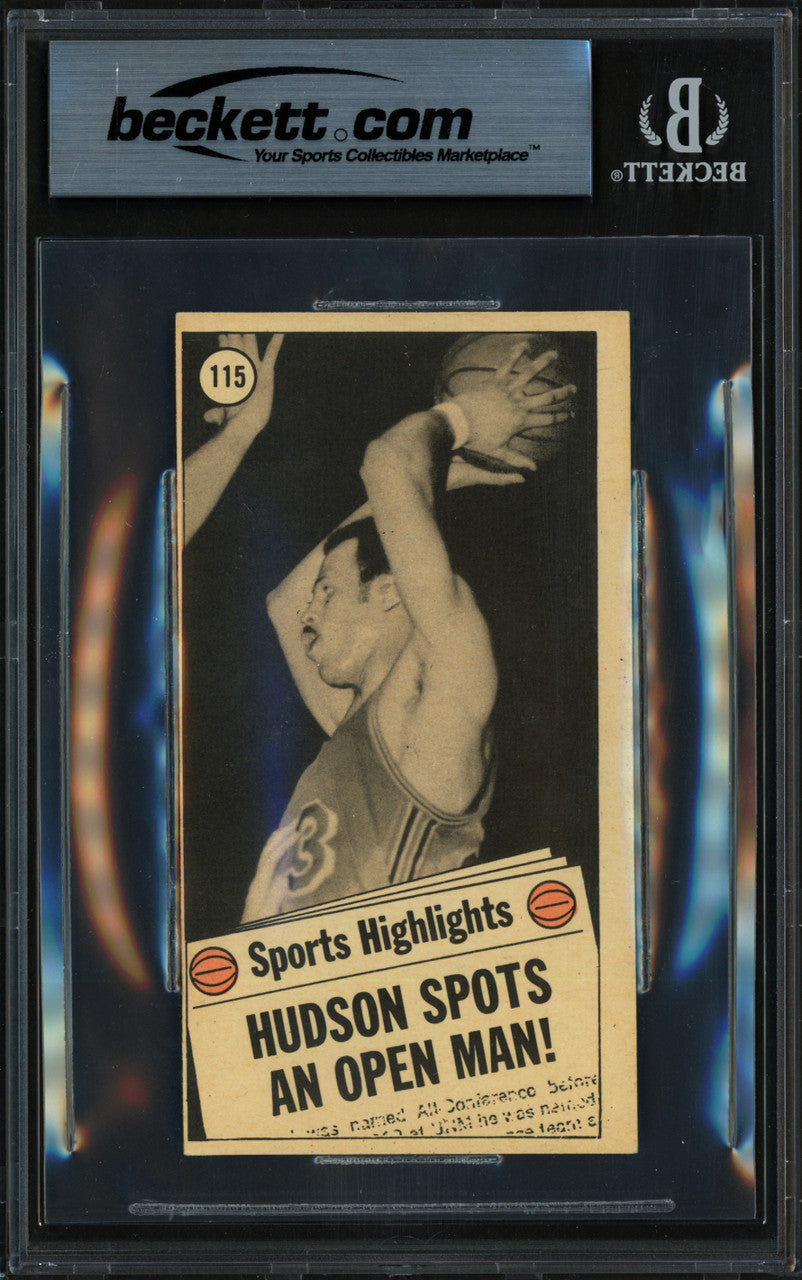 Lou Hudson Autographed 1970-71 Topps Card #115 Atlanta Hawks Beckett BAS #19831584