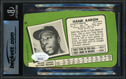 Hank Aaron Autographed 1971 Topps Super Card #44 Atlanta Braves (Miscut) Beckett BAS #19831569