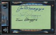 Joe, Dom & Vince Dimaggio Autographed 3x5 Index Card Beckett BAS #19816608