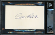 Curt Flood Autographed 3x5 Index Card St. Louis Cardinals Beckett BAS #19816379