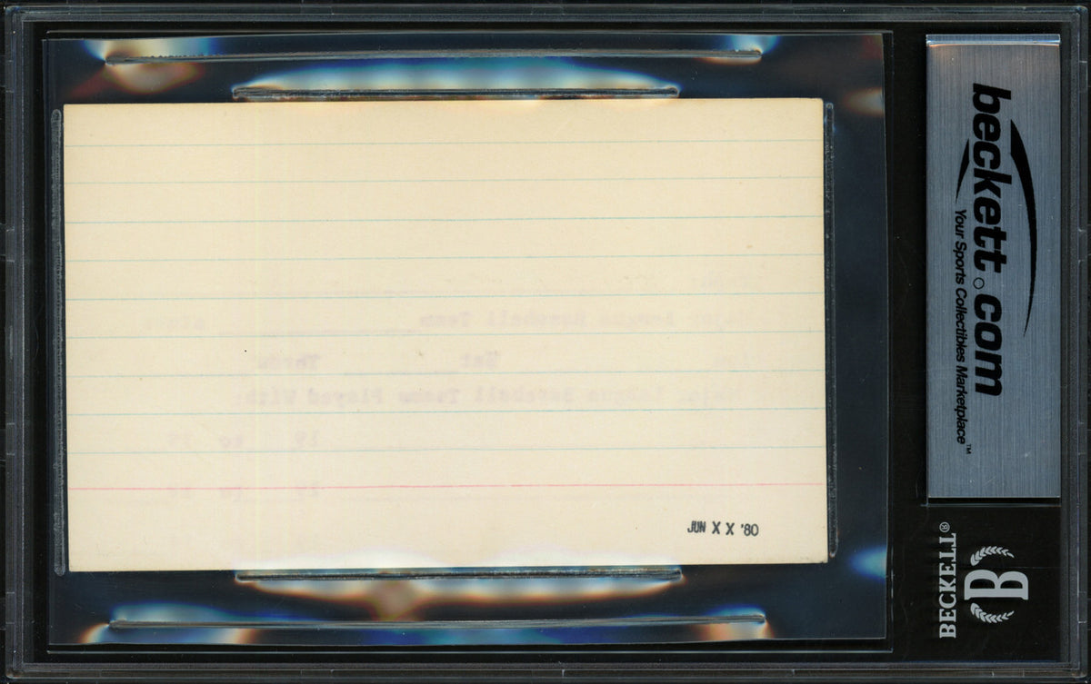 Kirk Gibson Autographed 1980 Rookie 3x5 Index Card Detroit Tigers Beckett BAS #19816377