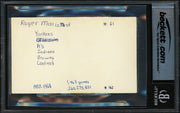 Roger Maris Autographed 3x5 Index Card New York Yankees Beckett BAS #19816376