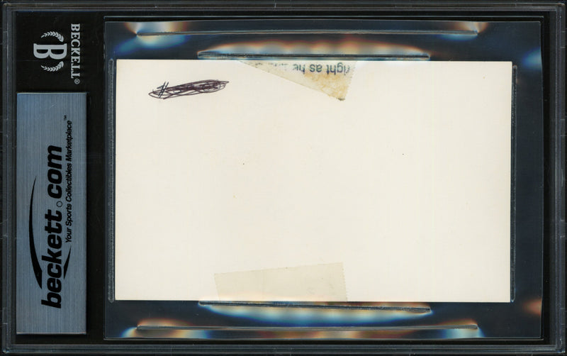 Satchel Paige Autographed 3x5 Index Card Negro Leagues Beckett BAS #19816375