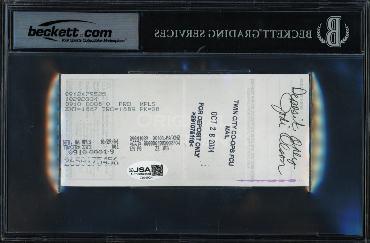 Kirby Puckett Autographed Check Minnesota Twins Beckett BAS #19815714