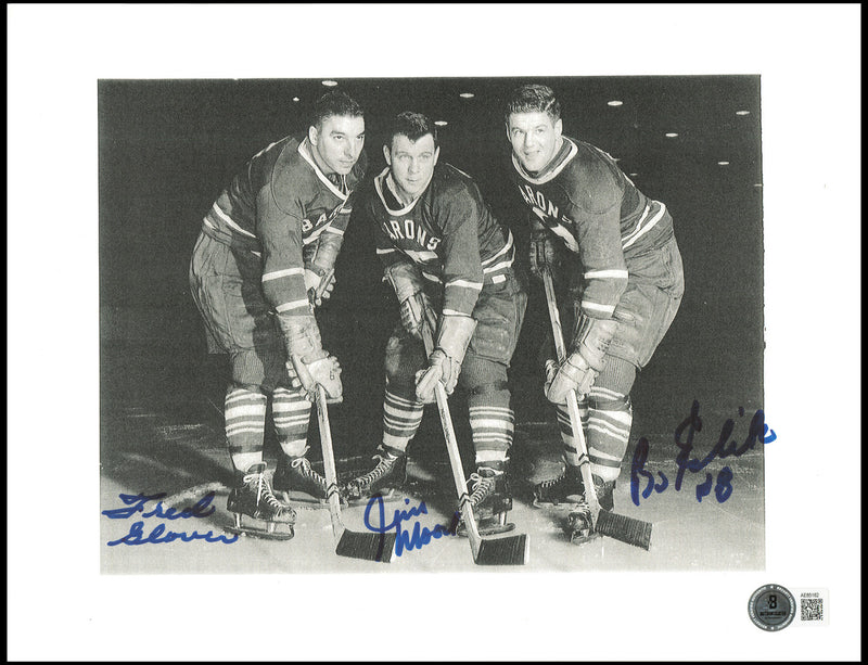 Fred Glover, Jim Moore & Boris Elik Autographed 8x10 Photo Cleveland Barons Beckett BAS #AE85162