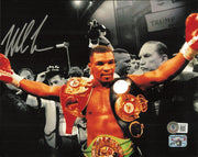 Mike Tyson Autographed 8x10 Photo Belts Beckett BAS #BE17763