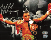 Mike Tyson Autographed 8x10 Photo Belts Beckett BAS #BE17766