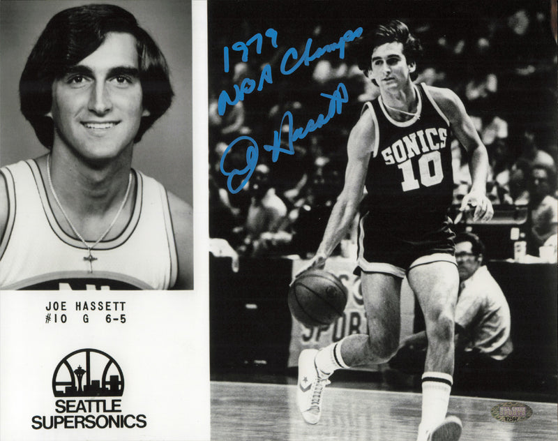 Joe Hassett Autographed 8x10 Photo Seattle Supersonics "1979 NBA Champs" MCS Holo #87597
