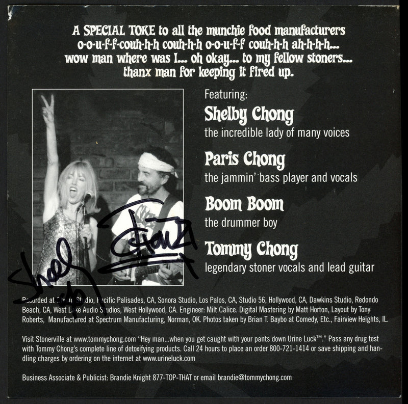 Tommy Chong Autographed CD Booklet Chong Etc. SKU #263527
