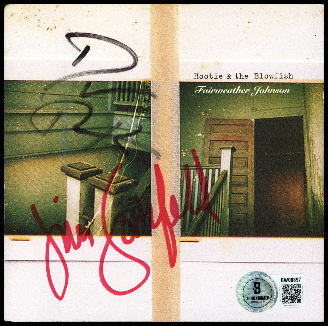 Hootie & the Blowfish Autographed CD Booklet Fairweather Johnson Signed By Darius Rucker & Jim Sonefeld Beckett BAS QR #BW06397