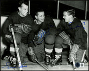 Gordie Howe, Sid Abel, & Ted Lindsay Autographed 8x10 Photo Production Line Beckett BAS #AE85144