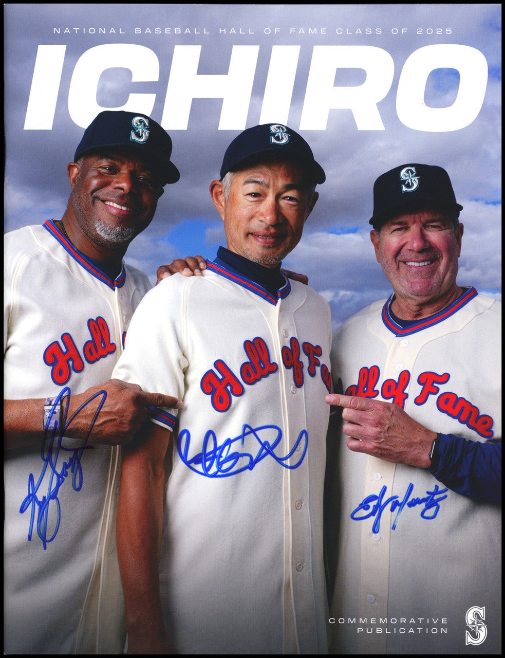 Ken Griffey Jr., Ichiro Suzuki & Edgar Martinez Autographed 2025 Hall of Fame Magazine Seattle Mariners Beckett BAS Witness #4W624601