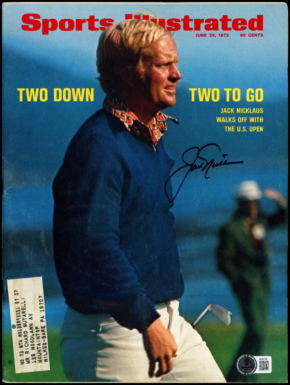 Jack Nicklaus Autographed Sports Illustrated Magazine Beckett BAS #AE85158