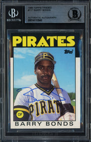 Barry Bonds Autographed 1986 Topps Traded Rookie Card #11T Pittsburgh Pirates Beckett BAS #14110948