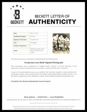 Gordie Howe, Sid Abel, & Ted Lindsay Autographed 8x10 Photo Production Line Beckett BAS #AE85142
