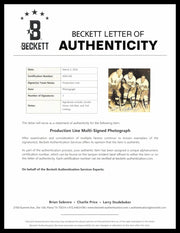 Gordie Howe, Sid Abel, & Ted Lindsay Autographed 8x10 Photo Production Line Beckett BAS #AE85140