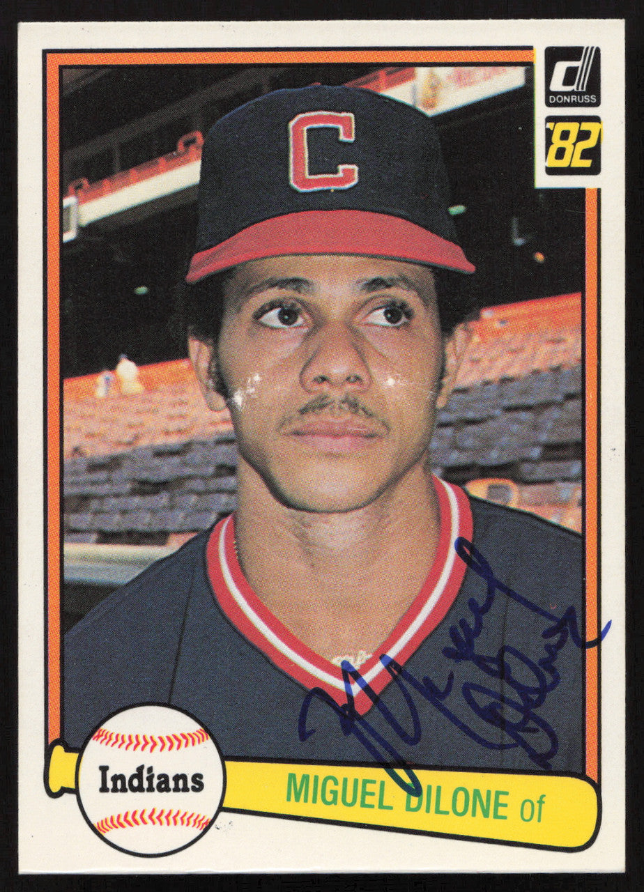 Miguel Dilone Autographed 1982 Donruss Card #515 Cleveland Indians SKU #263589