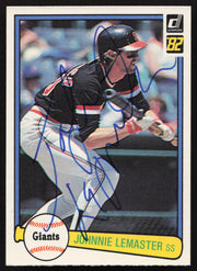 Johnnie LeMaster Autographed 1982 Donruss Card #524 San Francisco Giants SKU #263590