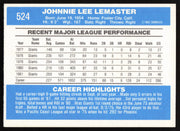 Johnnie LeMaster Autographed 1982 Donruss Card #524 San Francisco Giants SKU #263590
