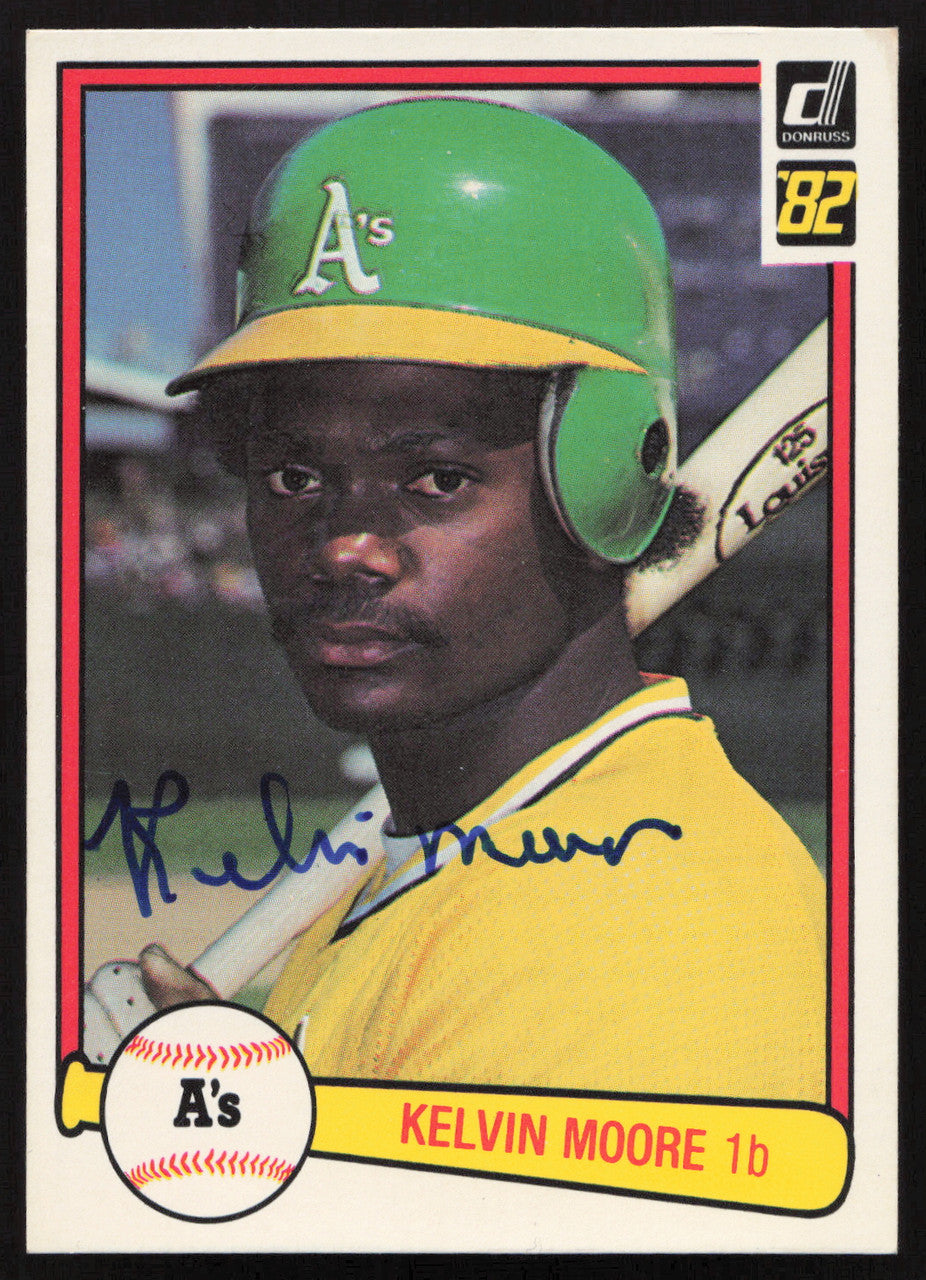 Kelvin Moore Autographed 1982 Donruss Card #534 Oakland A's SKU #263591
