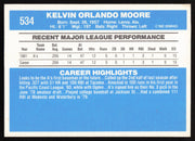 Kelvin Moore Autographed 1982 Donruss Card #534 Oakland A's SKU #263591