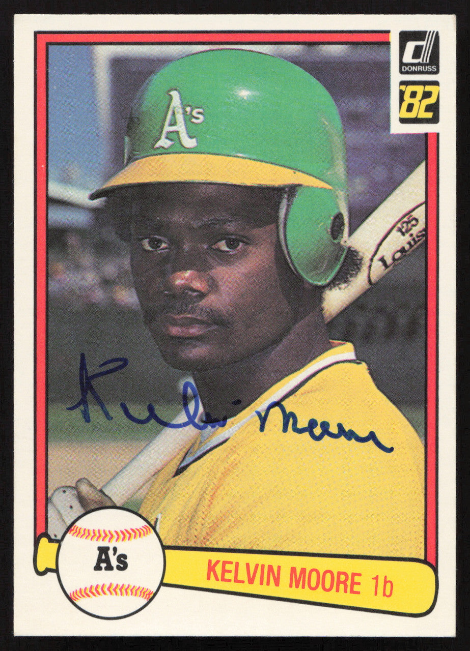 Kelvin Moore Autographed 1982 Donruss Card #534 Oakland A's SKU #263592
