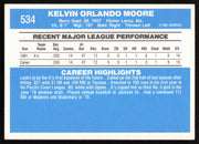 Kelvin Moore Autographed 1982 Donruss Card #534 Oakland A's SKU #263592