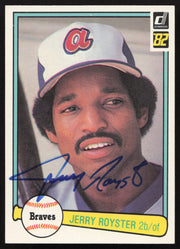 Jerry Royster Autographed 1982 Donruss Card #555 Atlanta Braves SKU #263598