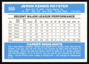 Jerry Royster Autographed 1982 Donruss Card #555 Atlanta Braves SKU #263598
