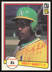 Shooty Babbitt Autographed 1982 Donruss Card #556 Oakland A's SKU #263599