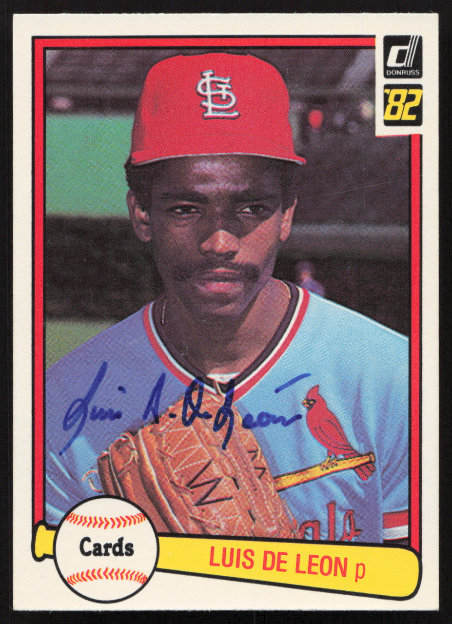 Luis DeLeon Autographed 1982 Donruss Card #588 St. Louis Cardinals SKU #263603