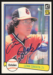 Lenn Sakata Autographed 1982 Donruss Card #644 Baltimore Orioles SKU #263605