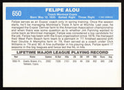 Felipe Alou Autographed 1982 Donruss Card #650 Montreal Expos SKU #263607